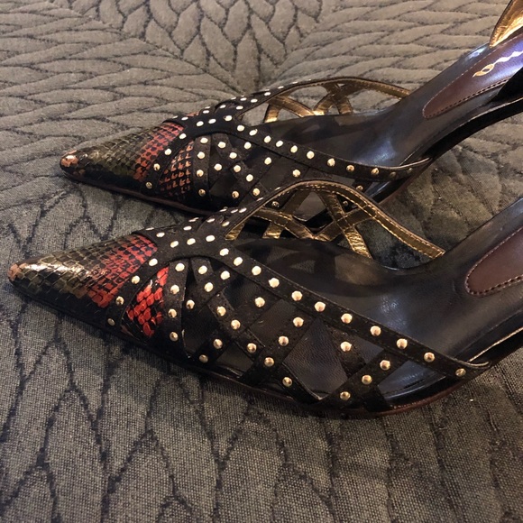 ✨Host Pick✨ Nina studded snake print sling backs - Picture 4 of 6